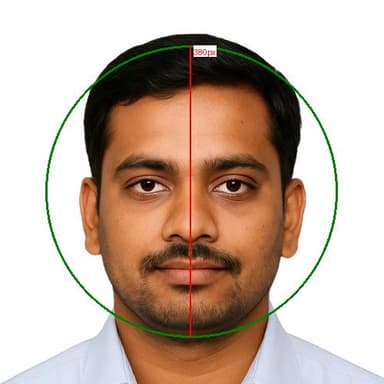 Passport photo cropped using AI face detection